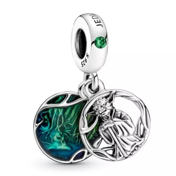 925 Silver Yoda Jedi Master Dangle Charm - Picture 1 of 7